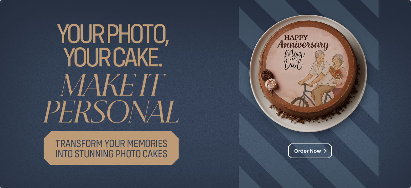Personalised photo cake banner